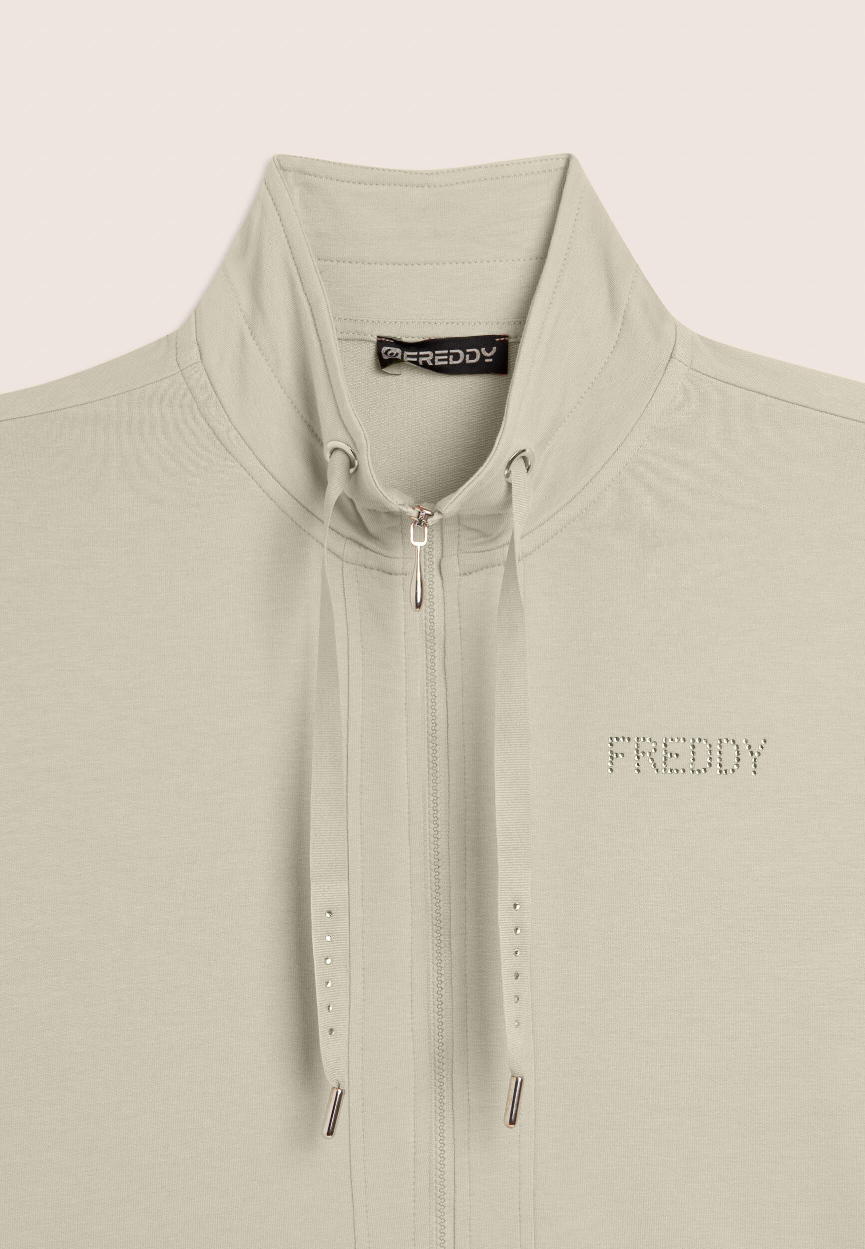 Sweat-shirt zippé et col montant avec le logo FREDDY en paillettes 7/7