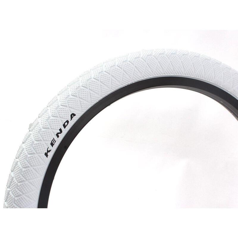 Set cauciucuri BMX KENDA 20 inch x 1,95 inch alb + cameră AV