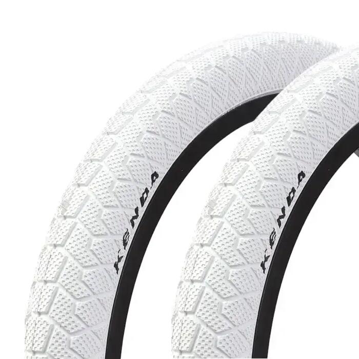 KENDA 20-inch x 1.95-inch white BMX tyre set