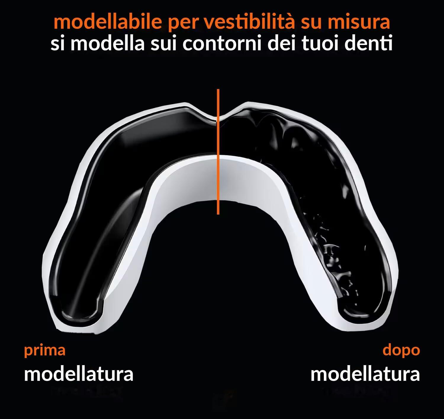 Paradenti [modellabile doppio strato gel con custodia] confezione da 6 pz | 12+ 2/7