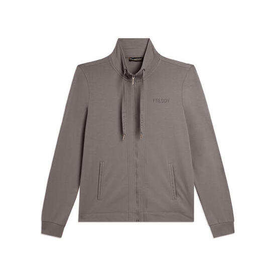 Felpa Zip e Collo Alto con logo FREDDY in strass