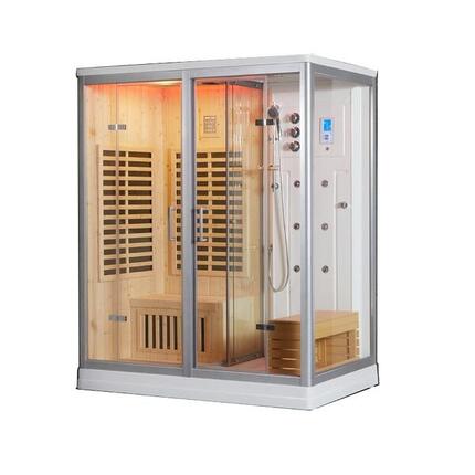 Combi Sauna Infrarouge Douche Hammam Boreal® IR-H 180G - Gauche