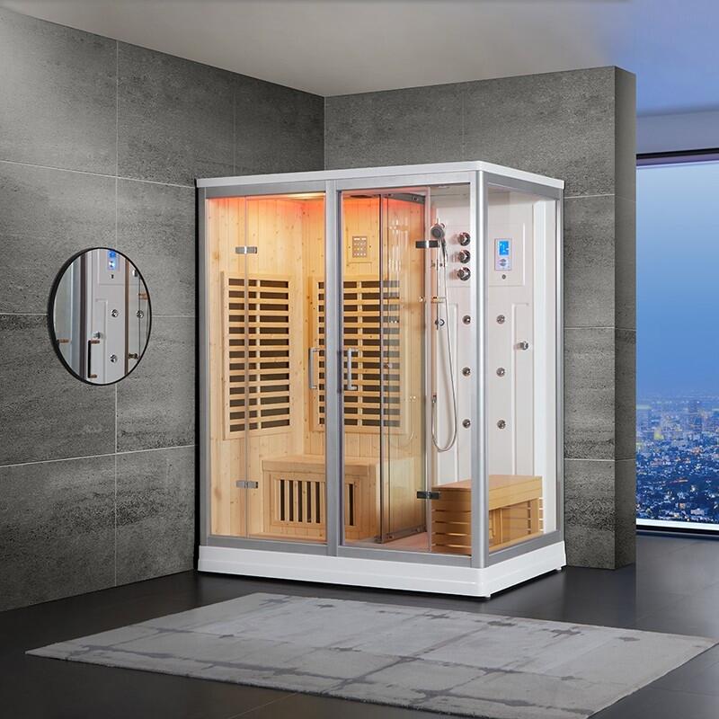 Combi Sauna Infrarouge Douche Hammam Boreal® IR-H 180G - Gauche 2/7