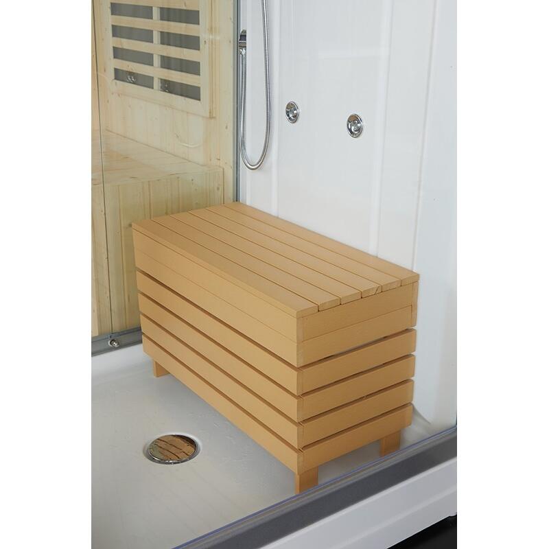 Combi Sauna Infrarouge Douche Hammam Boreal® IR-H 180G - Gauche 7/7