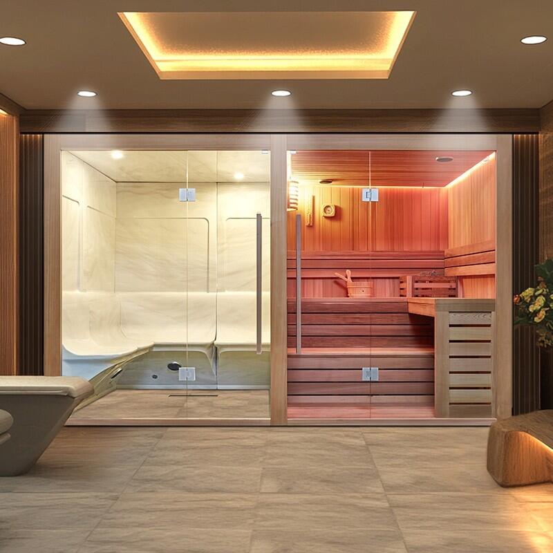 Combiné Sauna Hammam Boreal® Sublimation en Cèdre Rouge - 8 places - 340*175*210 2/7