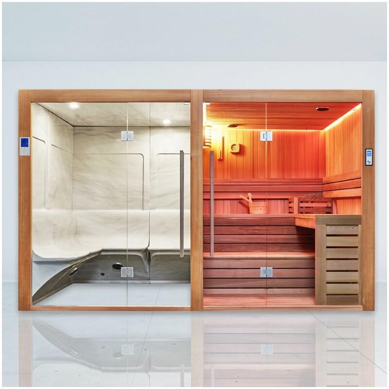 Combiné Sauna Hammam Boreal® Sublimation en Cèdre Rouge - 8 places - 340*175*210 5/7