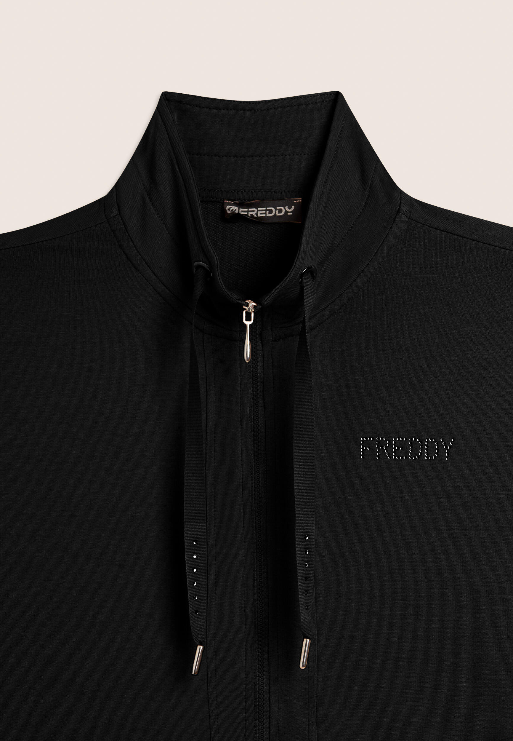 Felpa Zip e Collo Alto con logo FREDDY in strass 7/7