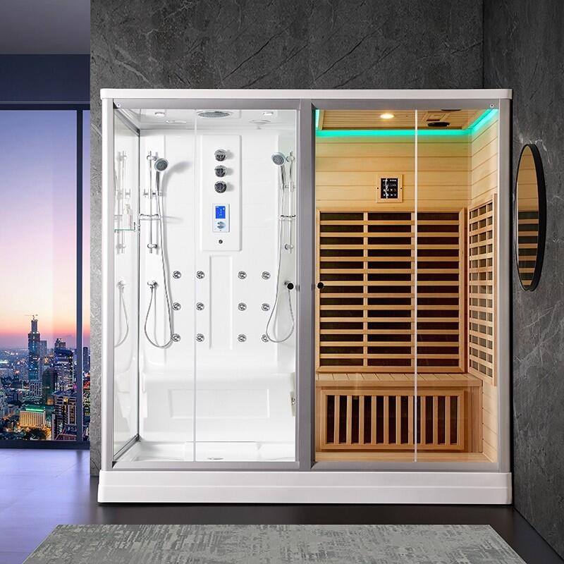 Combi Sauna Infrarouge Douche Hammam Boreal® IR-H-220D - droite 2/7