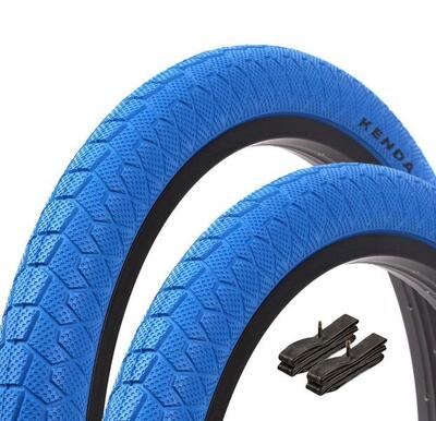 Bmx banden set kenda 20 inch x 1,95 inch blauw + binnenband av