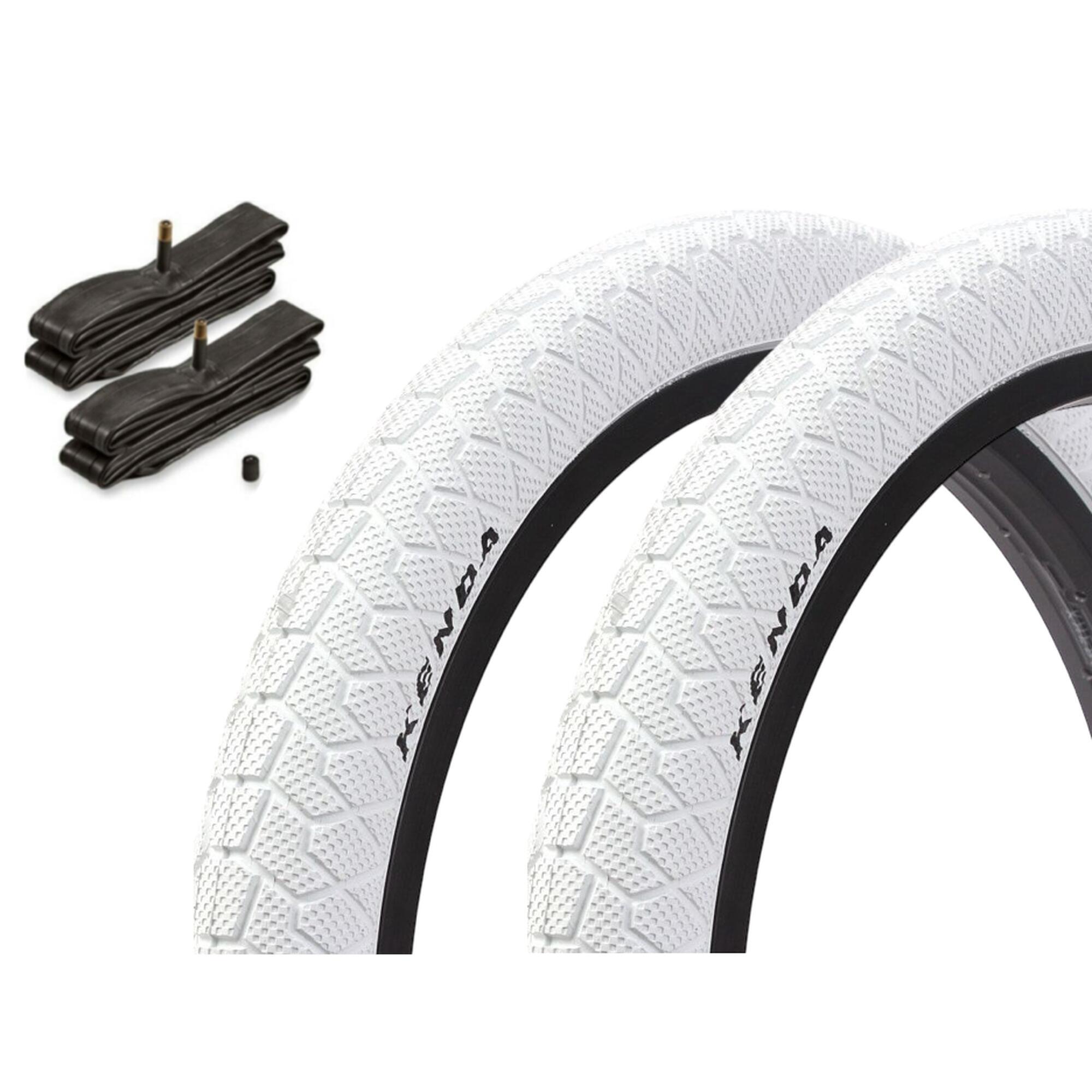 KENDA Sada plášťů BMX KENDA 20 palců x 1,95 palce bílé + duše AV