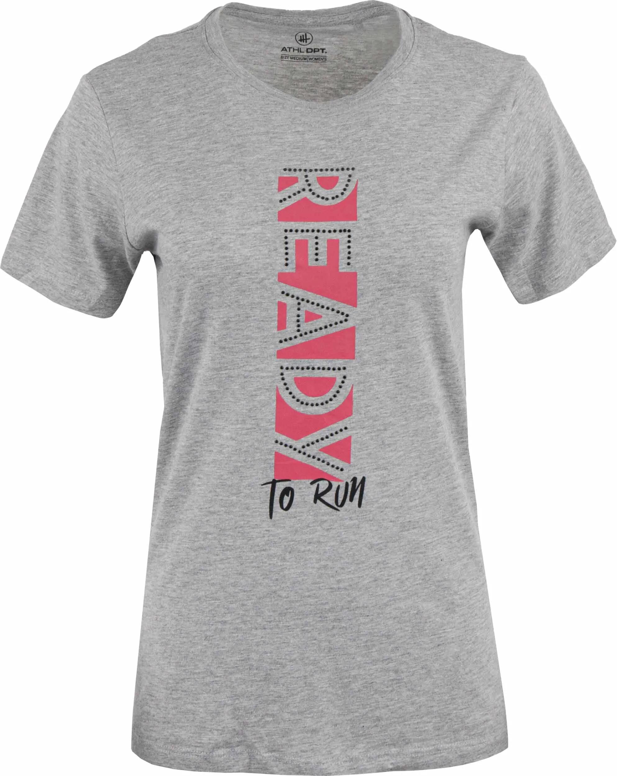 T-shirt femme Athl. Dpt Amore en coton - gris chiné, manches courtes 1/1
