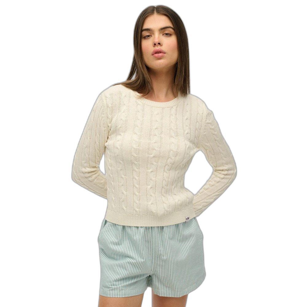 Jersey de canalé fino esenciales con cuello redondo para mujer Superdry 2/5
