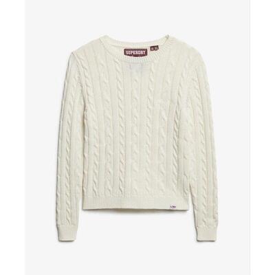 Fijne gedraaide trui essentials ronde hals dames superdry