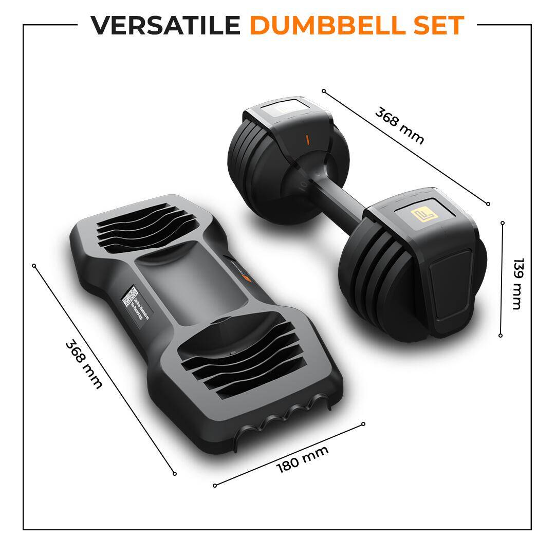 Flexnest Adjustable Dumbbells, Designed-in-Germany, Easy Weight Adjustment, For Home Workout, Gym Exercise Set For Men & Women (Black, 11kgs - Set of 1) -  5