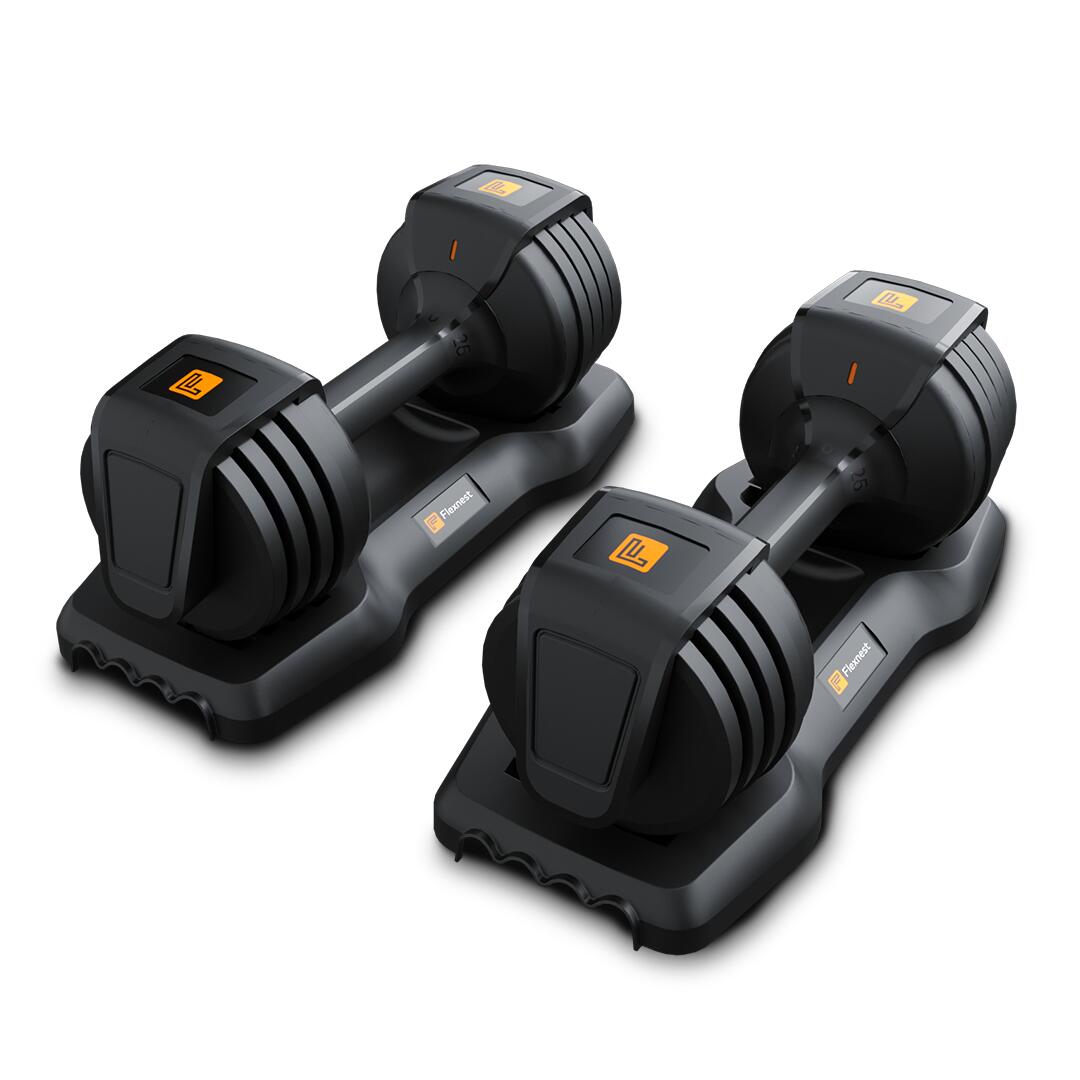 Flexnest Adjustable Dumbbells, Designed-in-Germany, Easy Weight Adjustment, For Home Workout, Gym Exercise Set For Men & Women (Black, 11kgs - Set of 1)