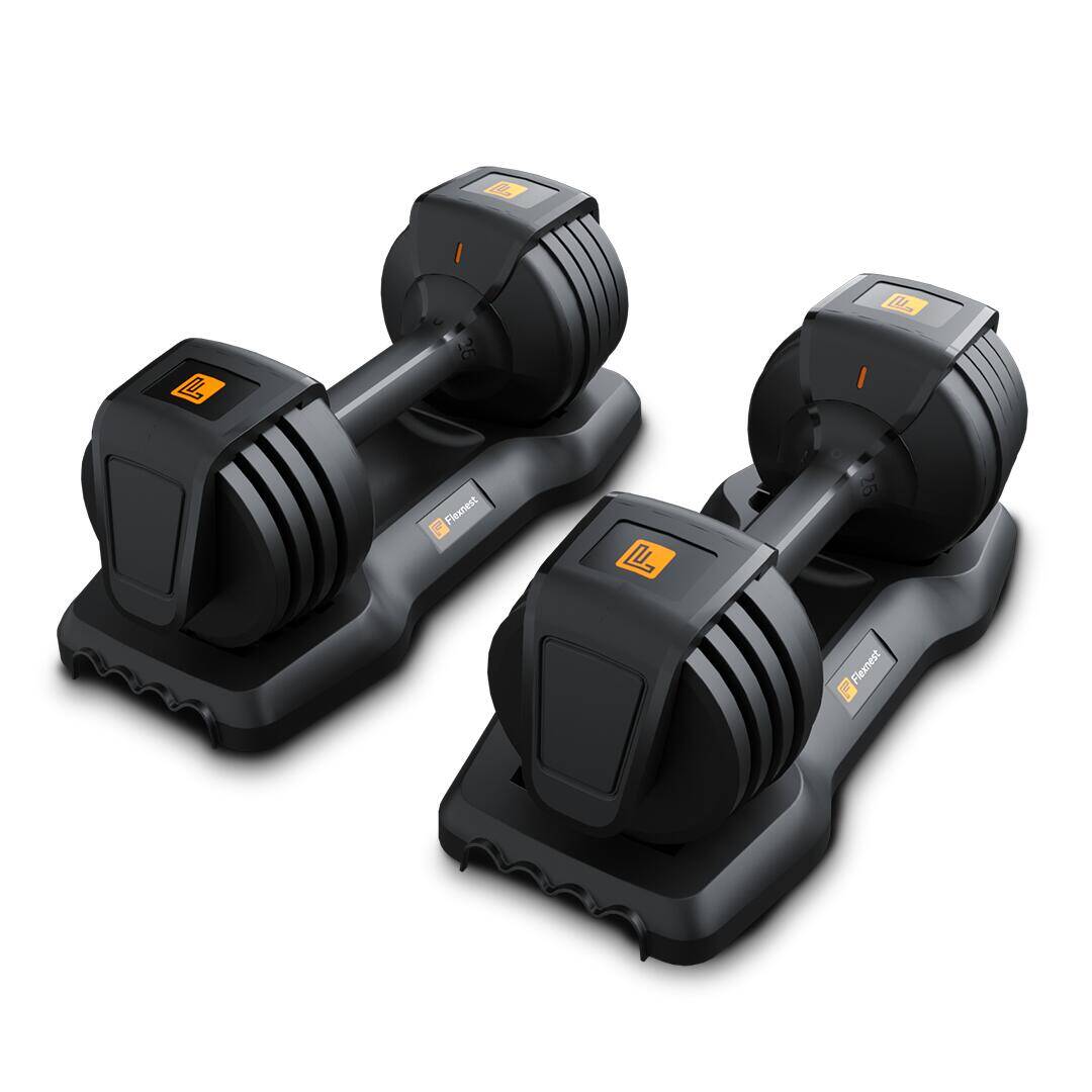 Flexnest Adjustable Dumbbells, Designed-in-Germany, Easy Weight Adjustment, For Home Workout, Gym Exercise Set For Men & Women (Black, 11kgs - Set of 1) -  1