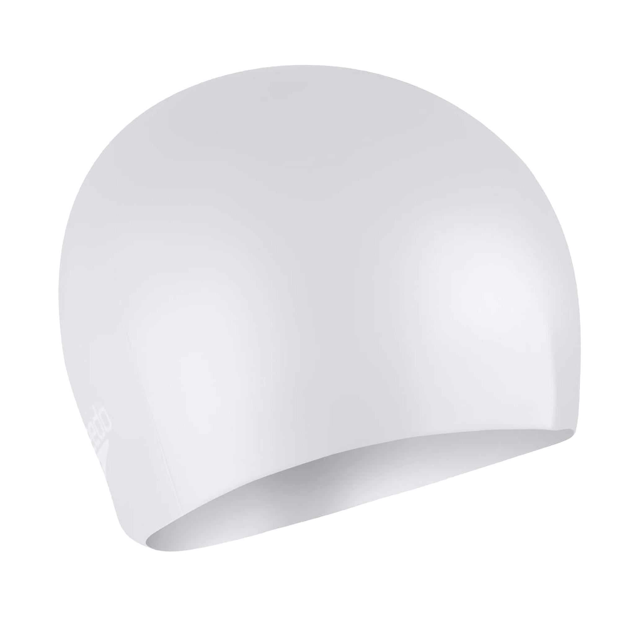 Cuffia Da Nuoto Adulto Unisex Speedo Long Hair Argento Bianco 4/4