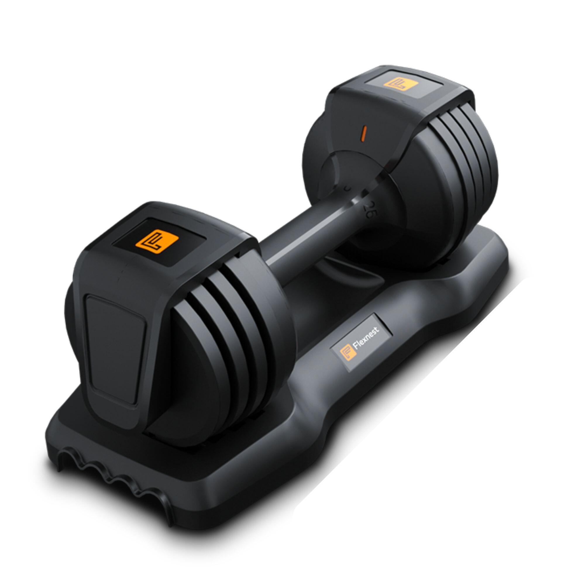 Flexnest Adjustable Dumbbells, Designed-in-Germany, Easy Weight Adjustment, For Home Workout, Gym Exercise Set For Men & Women (Black, 11kgs - Set of 1)