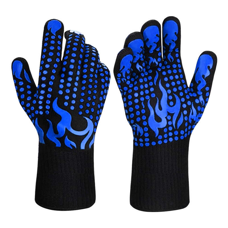 Extreme Heat Resistant BBQ Gloves Silicone Grip (Pair)