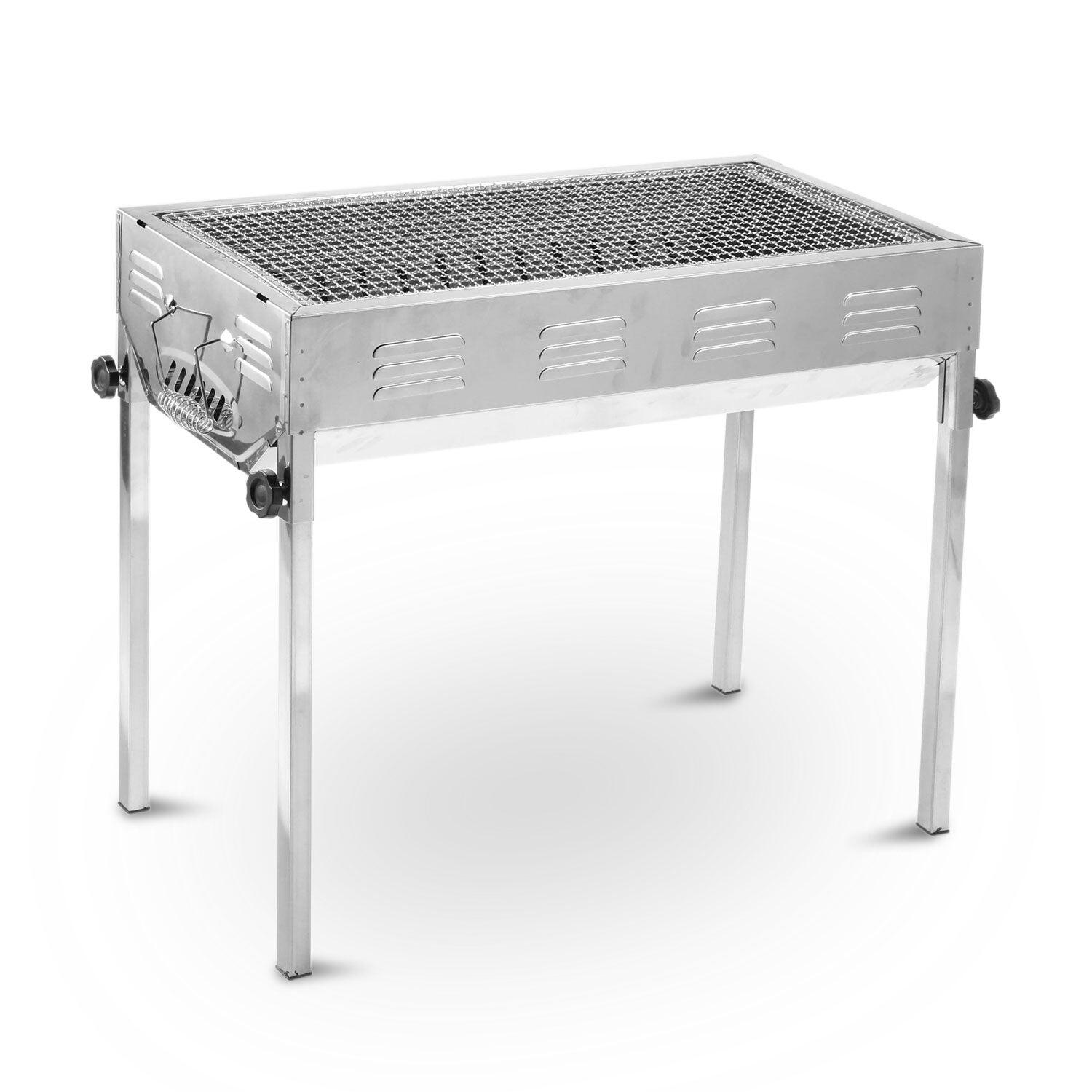 Large Portable Stainless Steel Charcoal BBQ Grill Set