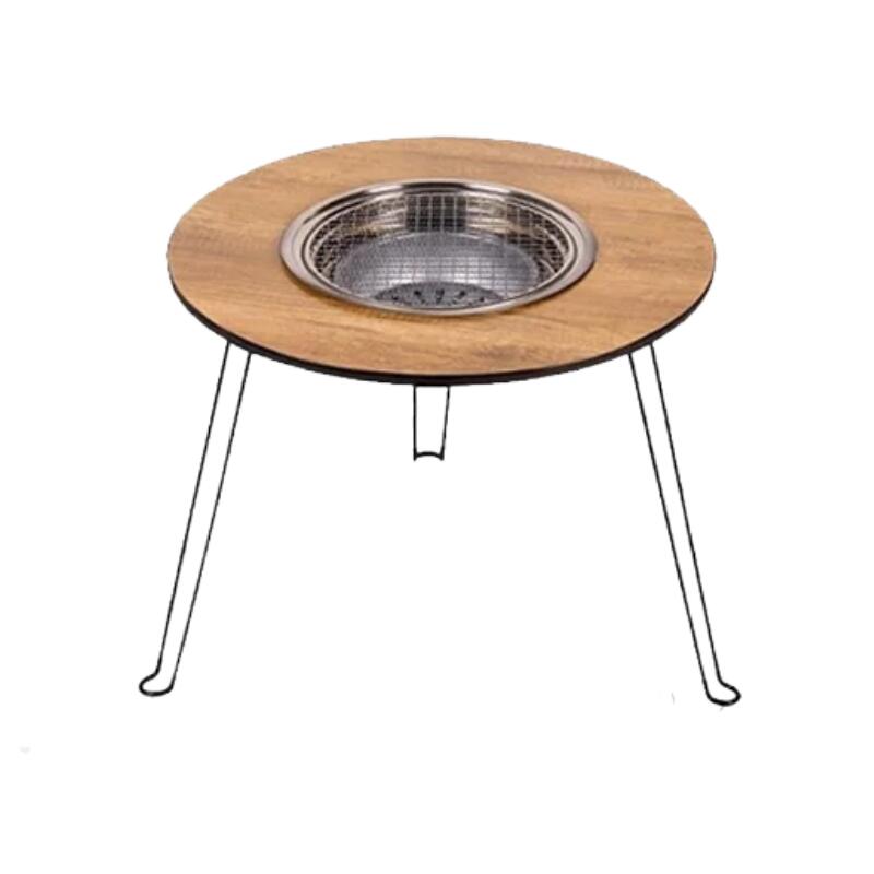Folding IGT Charcoal with Table Round BBQ
