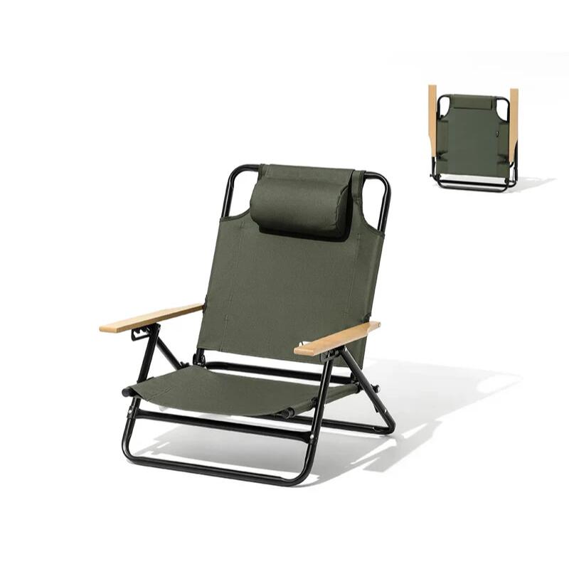 Camping Chair Folding with Recliner Adjustable Armrest
