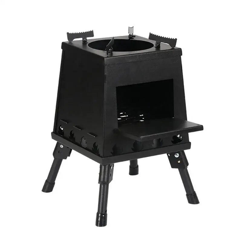 Camping Wood Stove Foldable with Firewood Grill