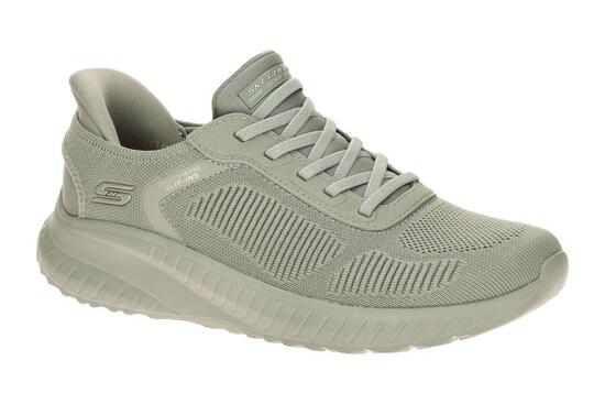 Skechers Bobs Squad Chaos Schuhe grün olive SLIP-INS 117497