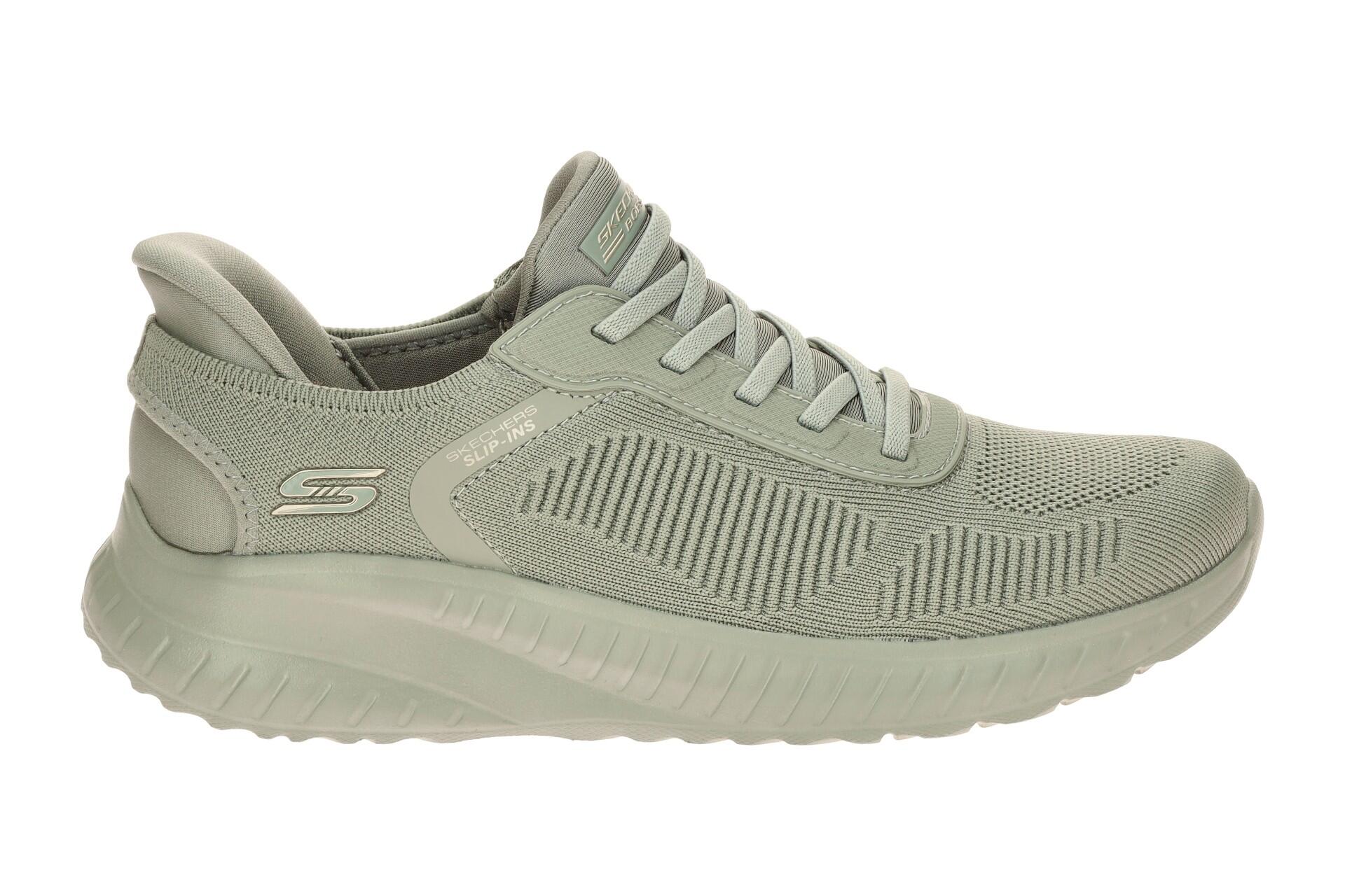 Skechers Bobs Squad Chaos Schuhe grün olive SLIP-INS 117497 2/7