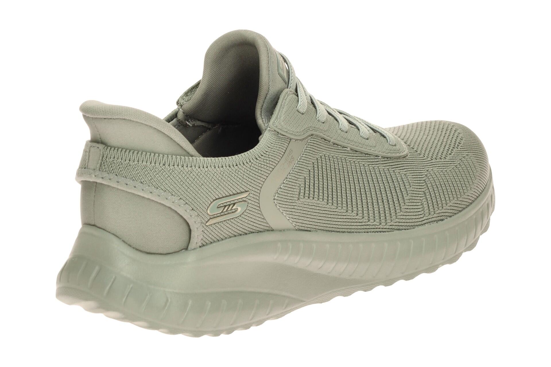 Skechers Bobs Squad Chaos Schuhe grün olive SLIP-INS 117497 4/7