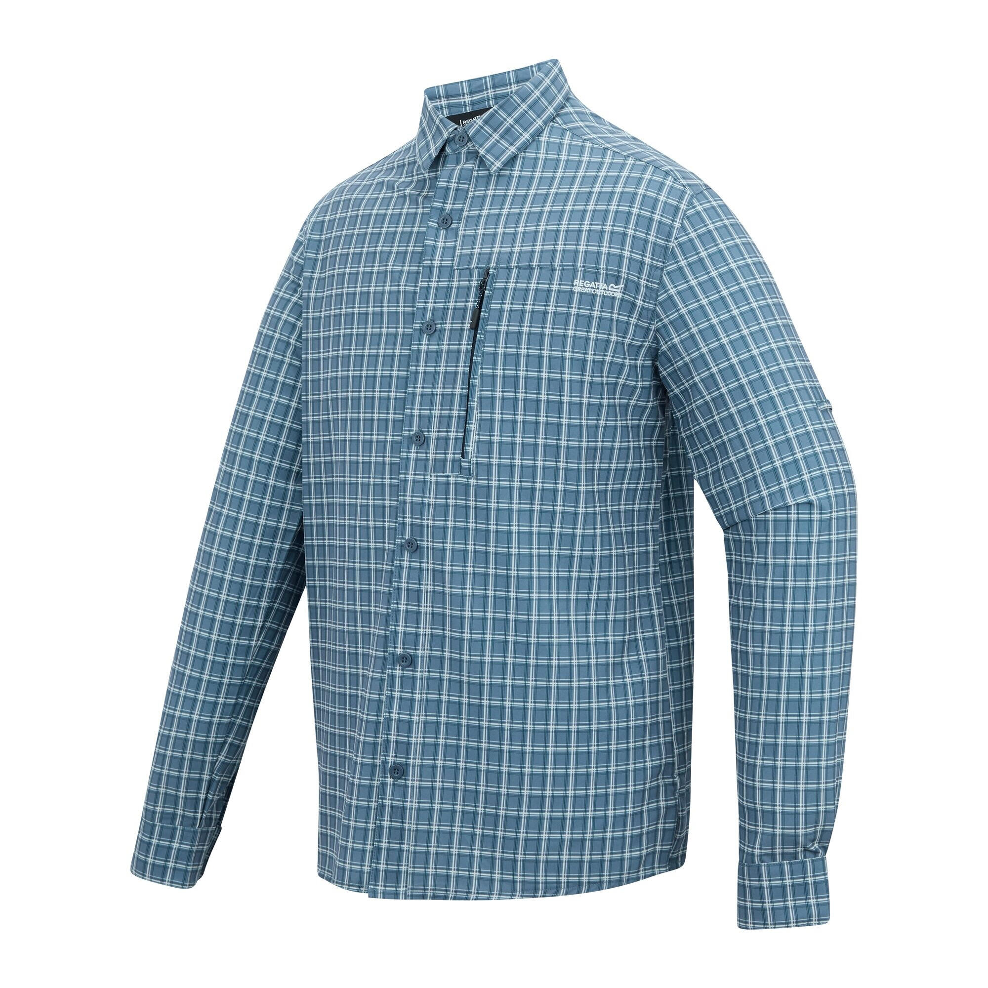Camicia Da Viaggio A Quadri Repellente Per Insetti Uomo Regatta Blu Cina 3/5