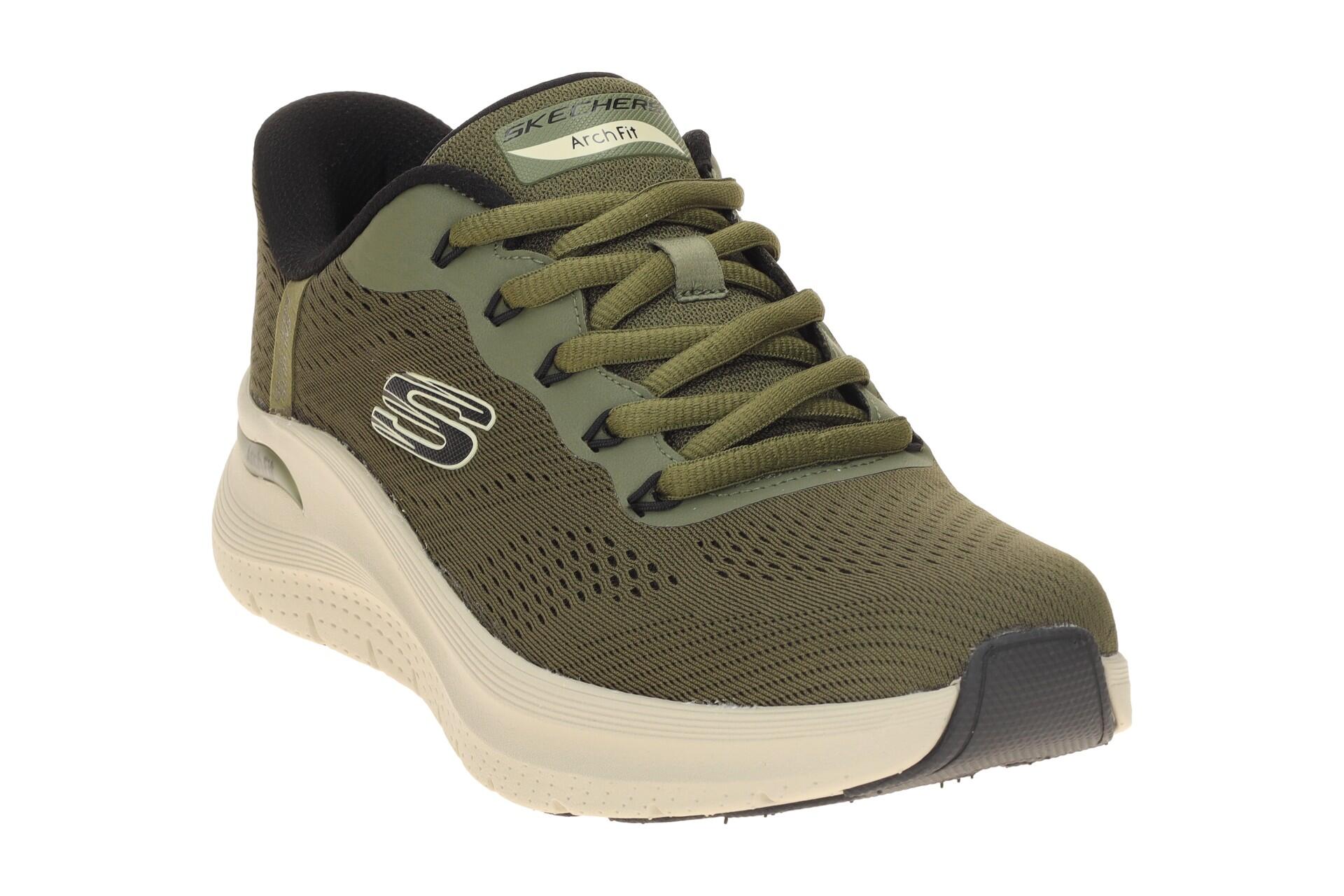 Skechers Arch Fit Herren Schuhe grün olive Slip Ins 232712 3/7