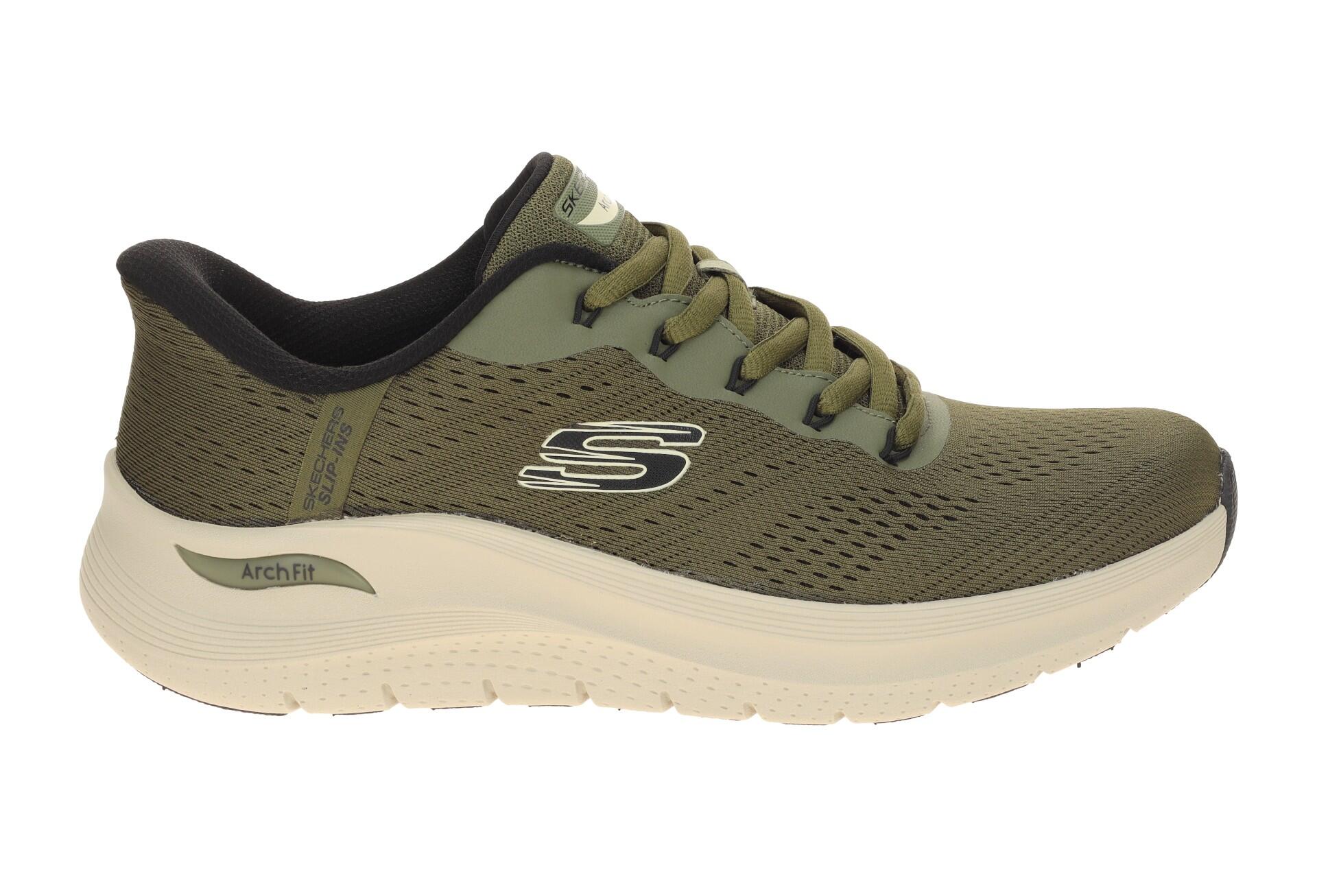 Skechers Arch Fit Herren Schuhe grün olive Slip Ins 232712 2/7
