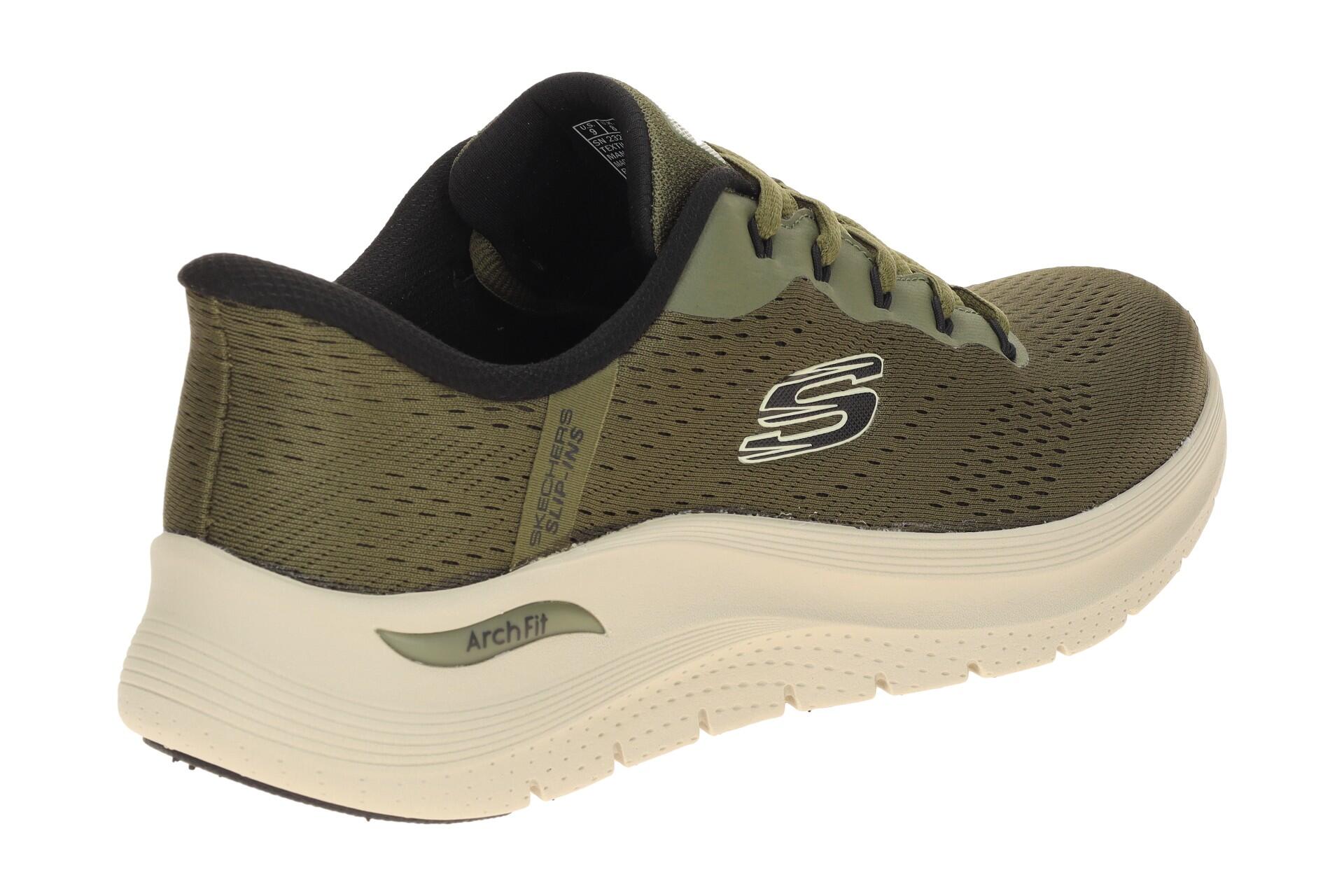 Skechers Arch Fit Herren Schuhe grün olive Slip Ins 232712 4/7