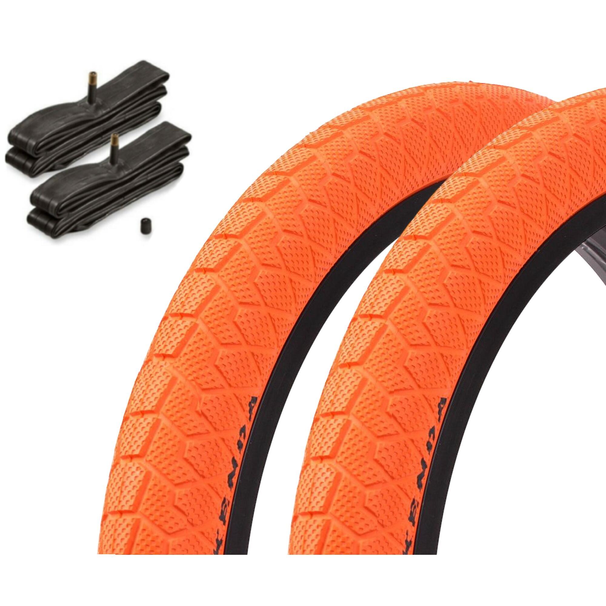 KENDA Sada plášťů BMX KENDA 20 palců x 1,95 palce oranžové + duše AV