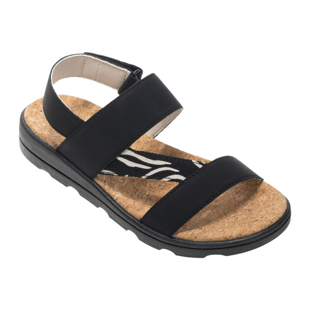 Womens/Ladies Rylie Zebra Print Sandals (Black)