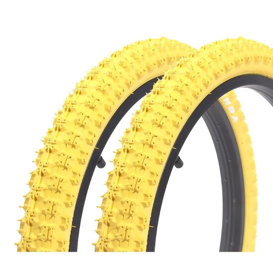 Zestaw opon BMX KENDA 20 cali x 2,25 cala żółty