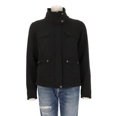 Tweedehands - dames zwarte fleece jas - als nieuw