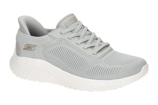 Skechers Bobs Squad Chaos Schuhe hellgrau SLIP-INS 117497