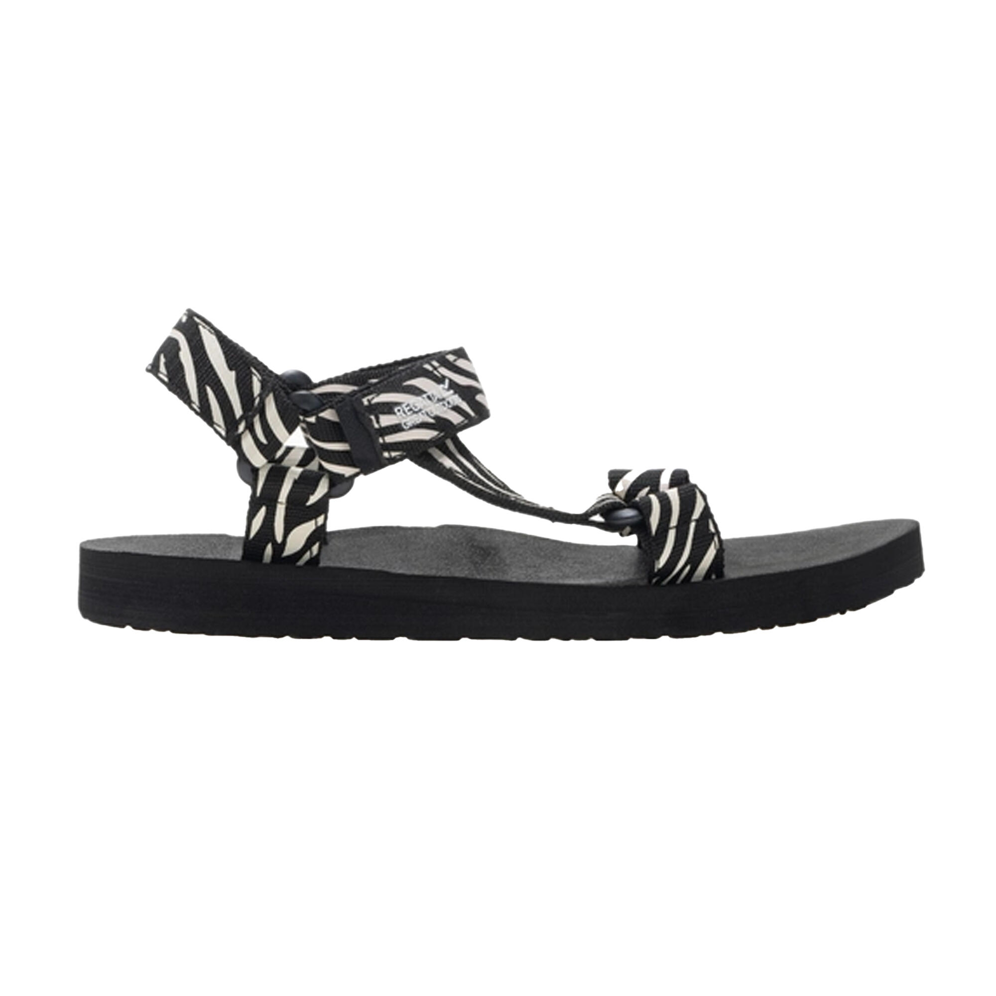 Sandales Motif/style Imprimé Zèbre Femme (Noir / Blanc) 3/5