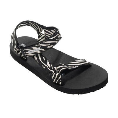 Dames sandalen met zebraprint (zwart, wit)