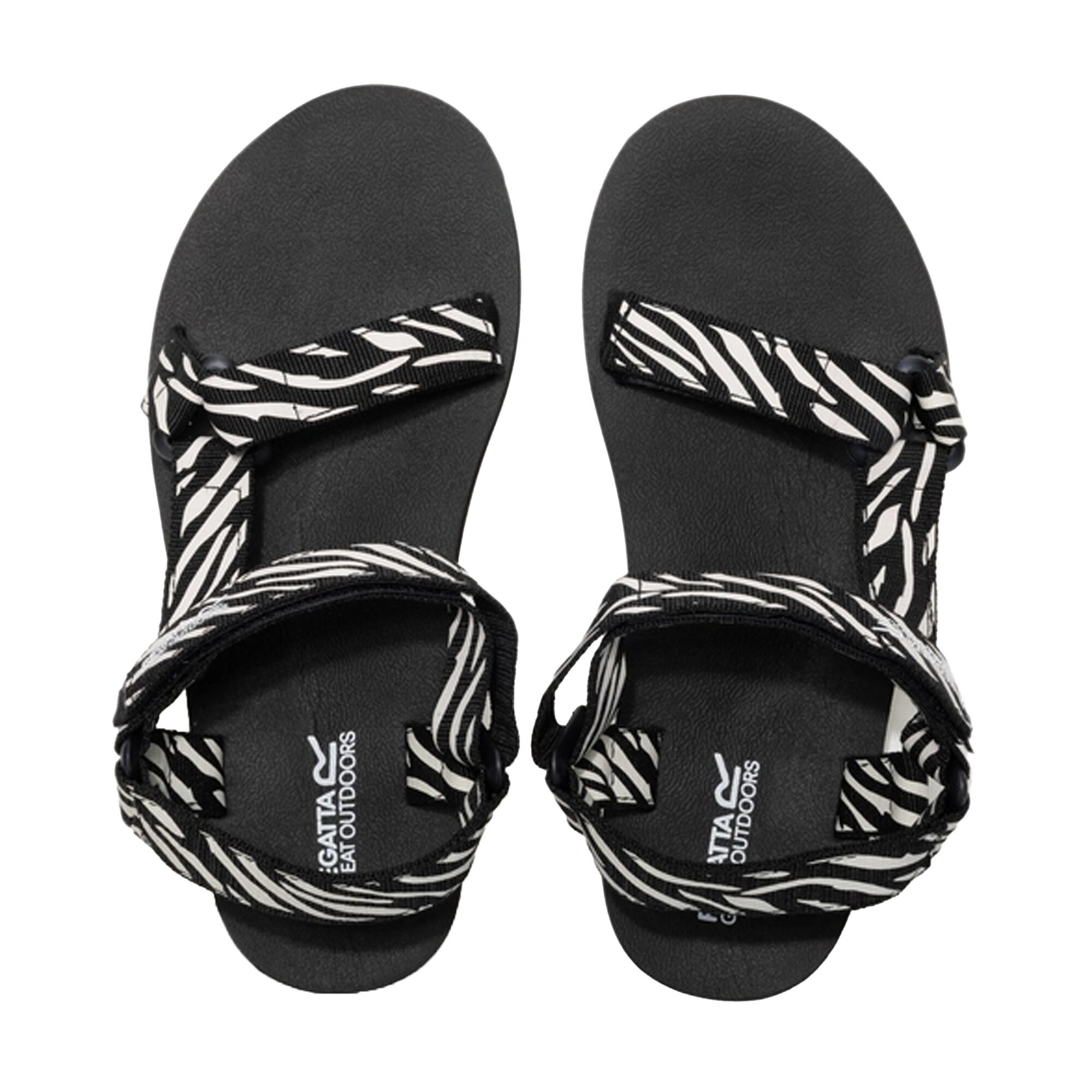 Sandales Motif/style Imprimé Zèbre Femme (Noir / Blanc) 4/5
