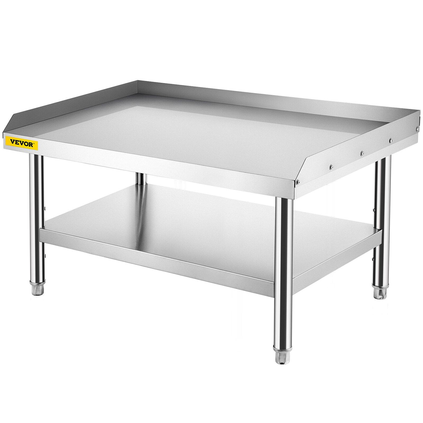 Stainless Steel Grill Stand Table with Adjustable Undershelf