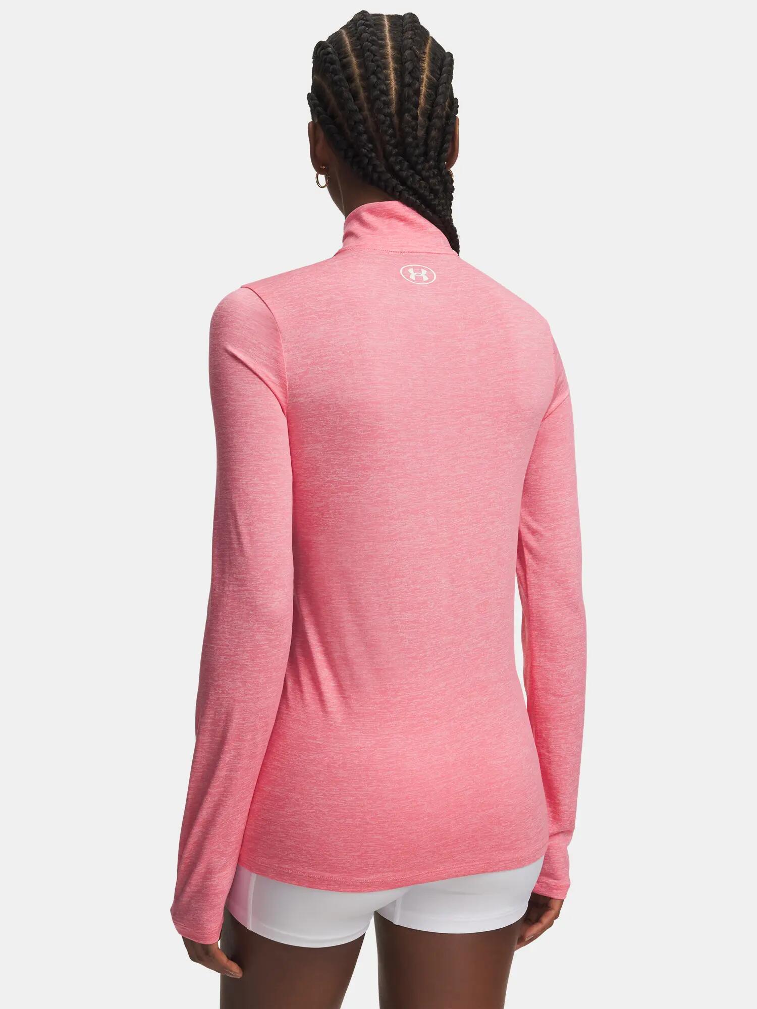 Haut Motif/style Texturé TECH Femme (Rose Vif / Blanc Chiné) 2/3