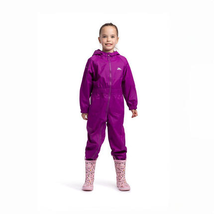 Combinaison de pluie enfant unisexe Trespass Button Purple Orchid
