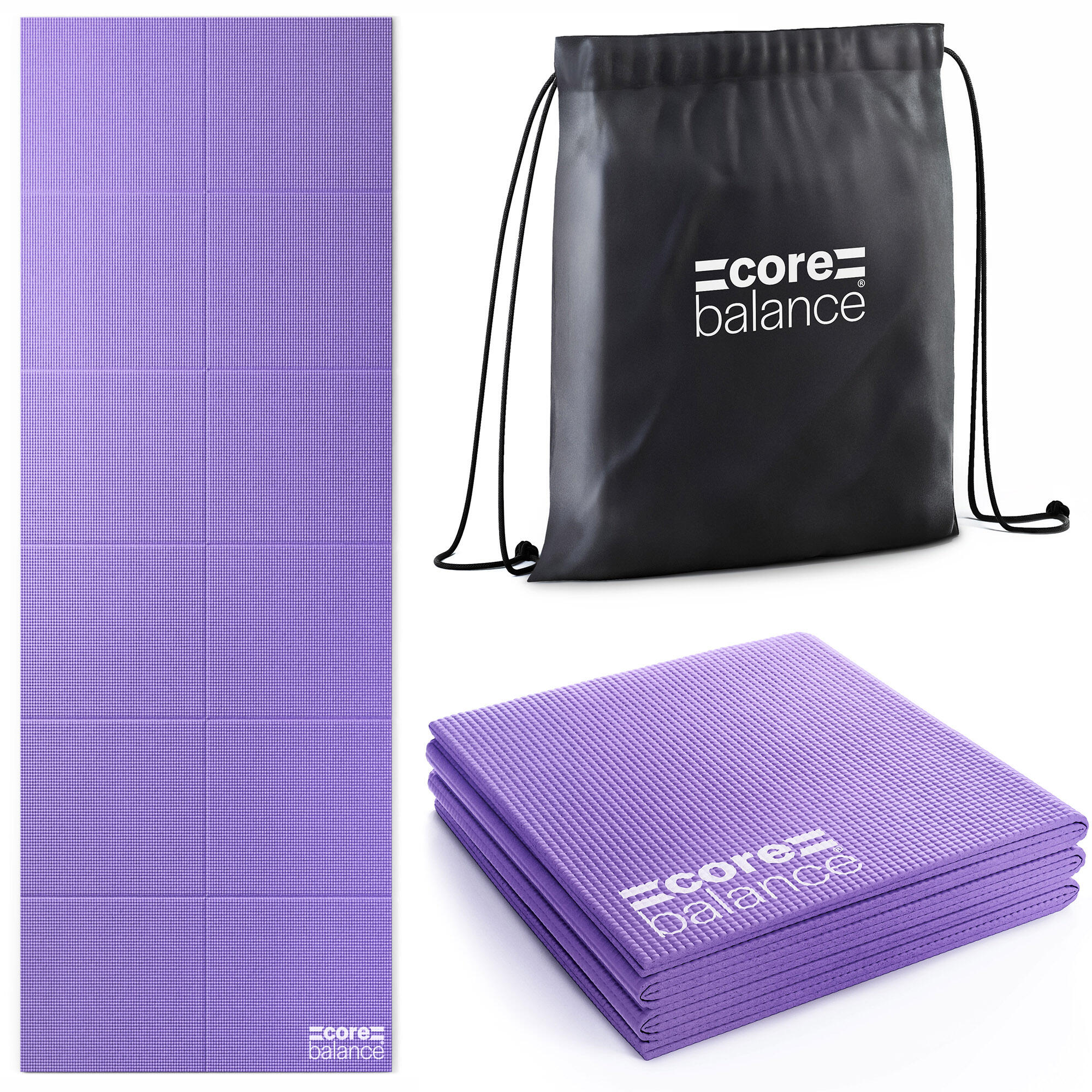 Core Balance Foldable Travel Yoga Mat Non Slip PVC Foam