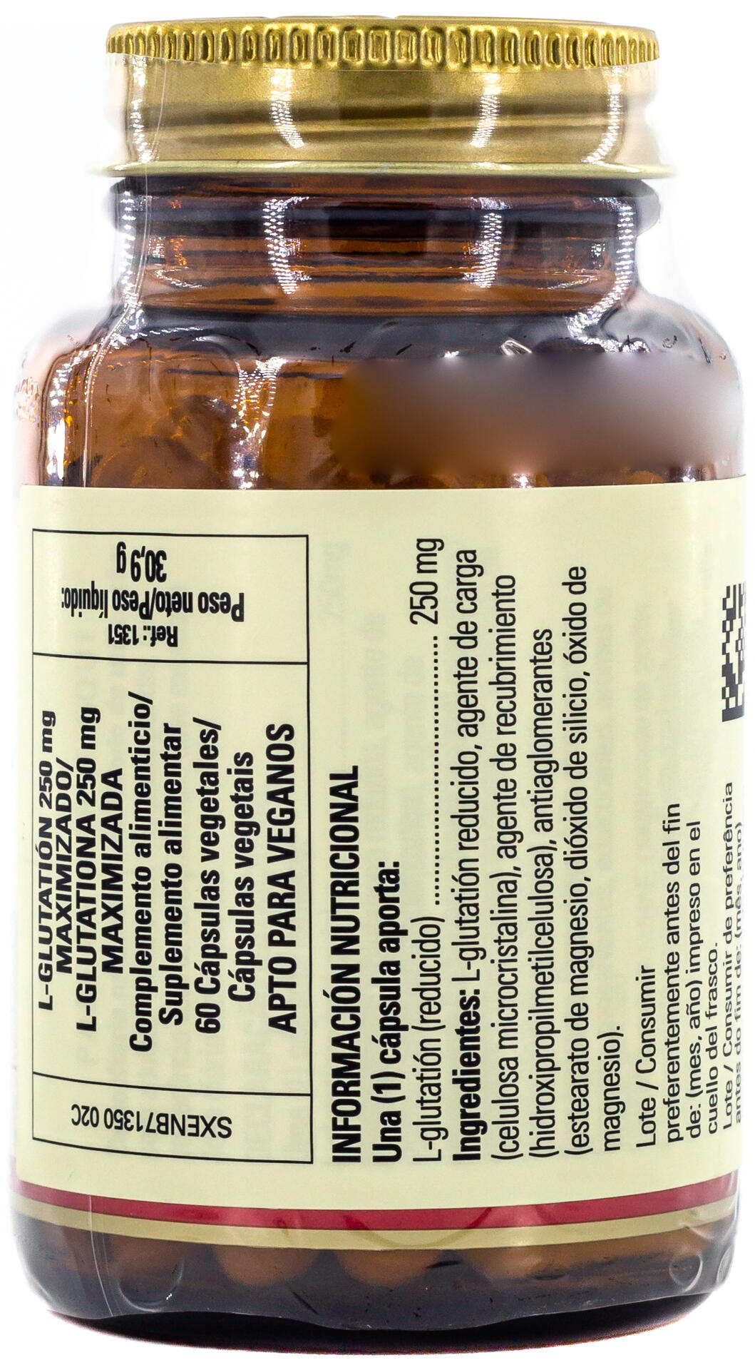 L-Glutathione maximizado 250 mg 60 Vegicaps 2/3