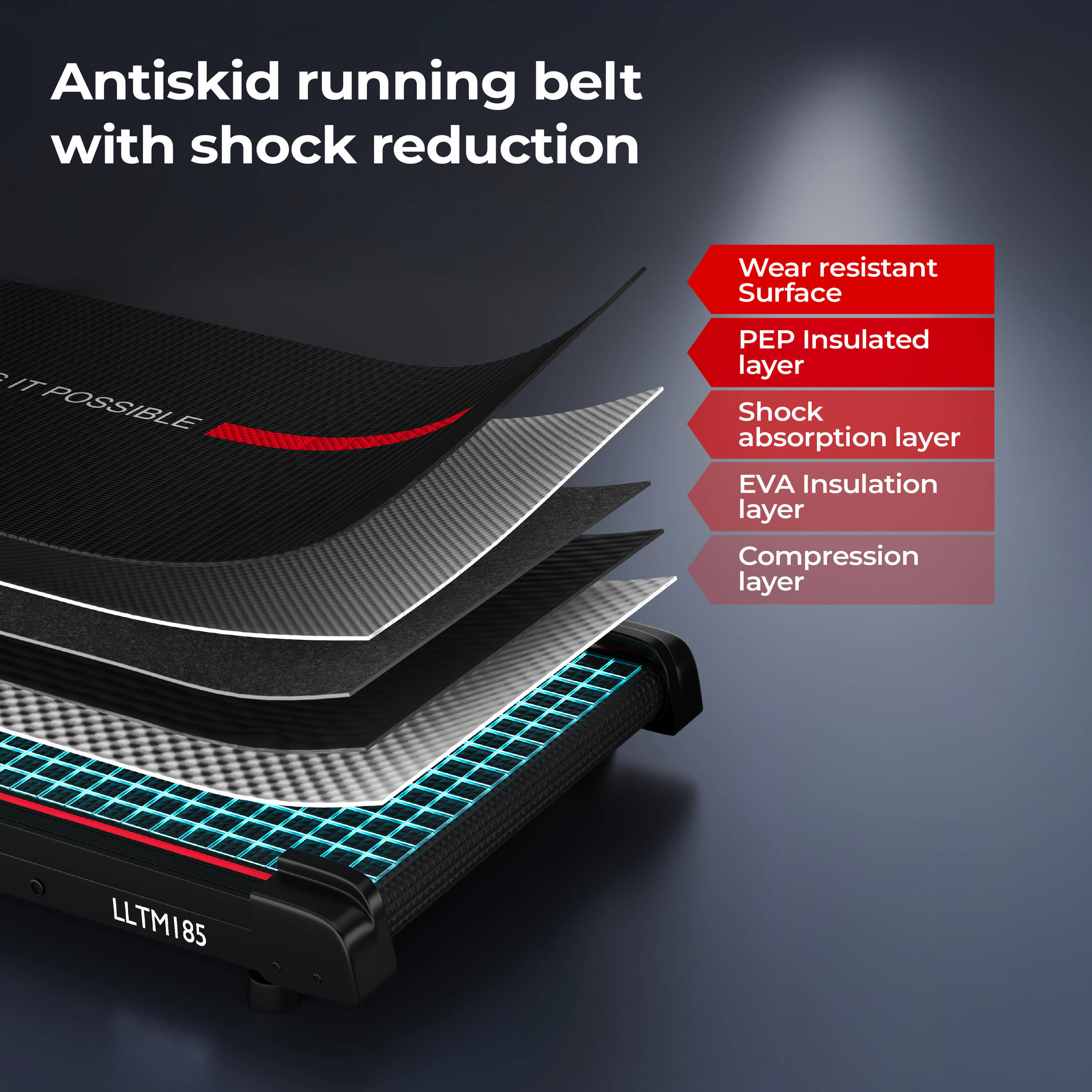 Lifelong Walking Pad Treadmill | 4 HP Motor | Foldable Handle | LED Display & Remote Control | 2-Level Manual Incline | Anti-Slip Belt | Compact Under Desk Running Machine for Home & Office -  5