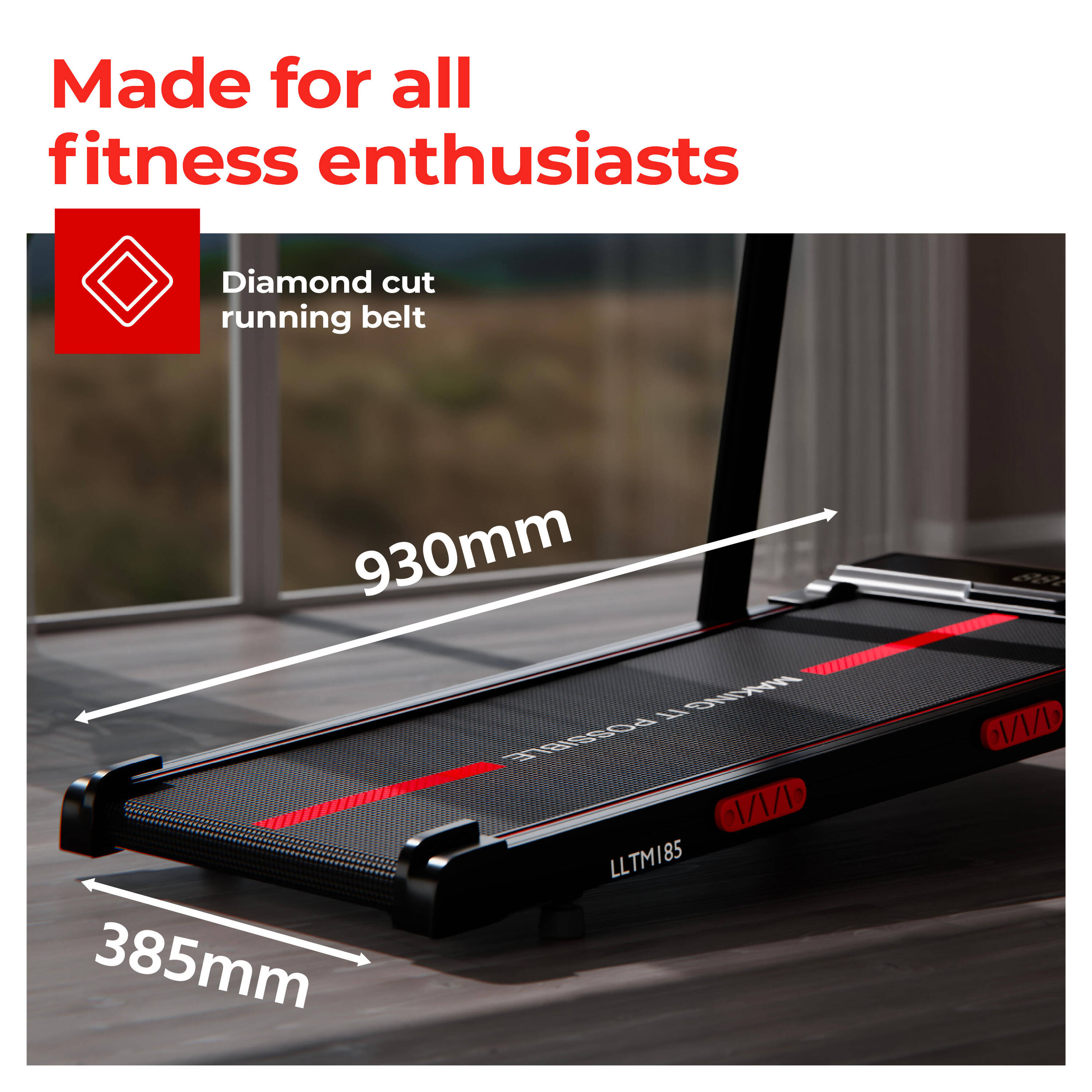 Lifelong Walking Pad Treadmill | 4 HP Motor | Foldable Handle | LED Display & Remote Control | 2-Level Manual Incline | Anti-Slip Belt | Compact Under Desk Running Machine for Home & Office -  4