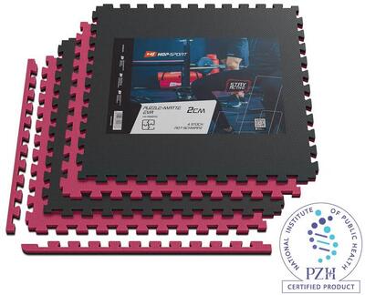 Tappetino puzzle EVA 2cm nero/rosso -12 pezzi